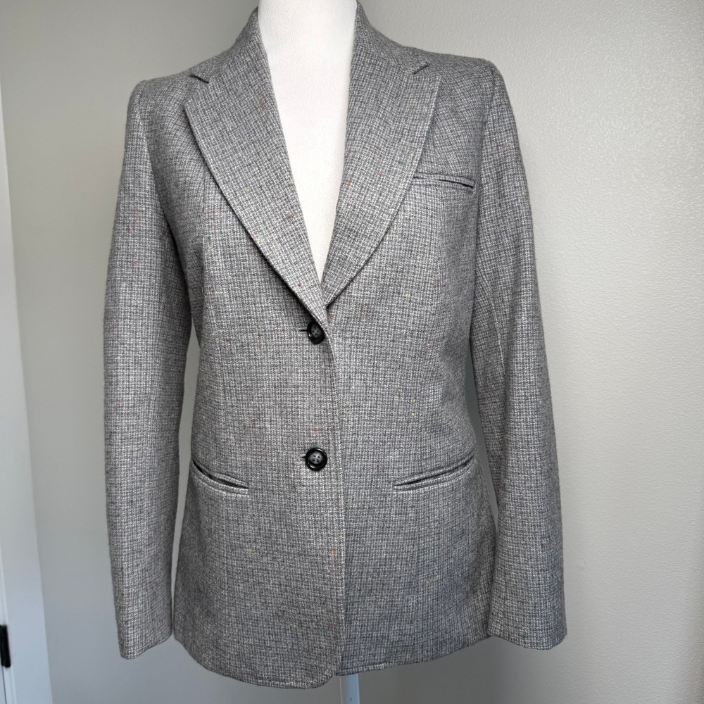 Vintage Jean Nicole Gray‎ Wool Blend Tweed Blazer